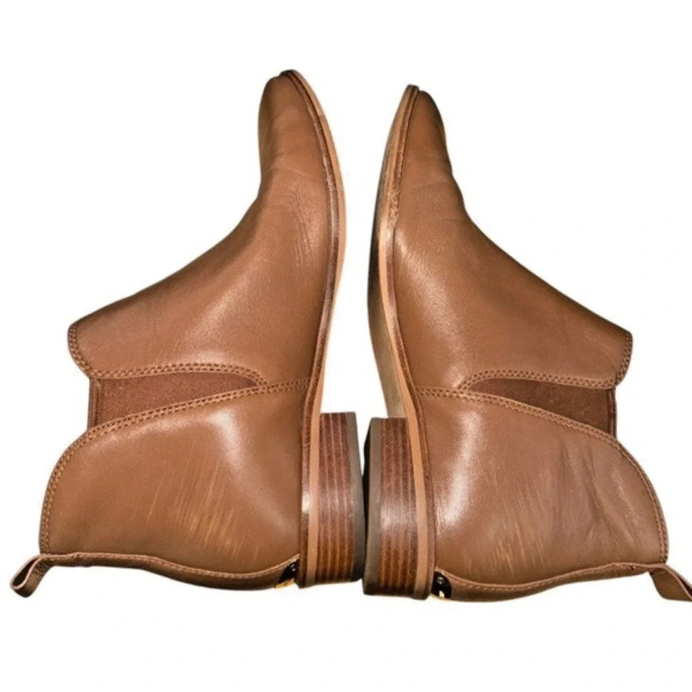 Michael Kors Ankle Boots Women 7.5M Pre-Owned‎ Booties Tan Leather Pointed Toe